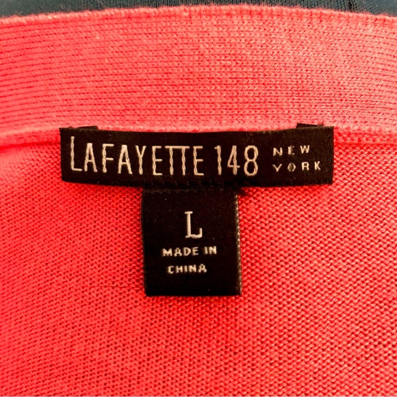 LAFAYETTE 148 Coral Cardigan Sweater Cashmere Blend Sz Large - Picture 6 of 11